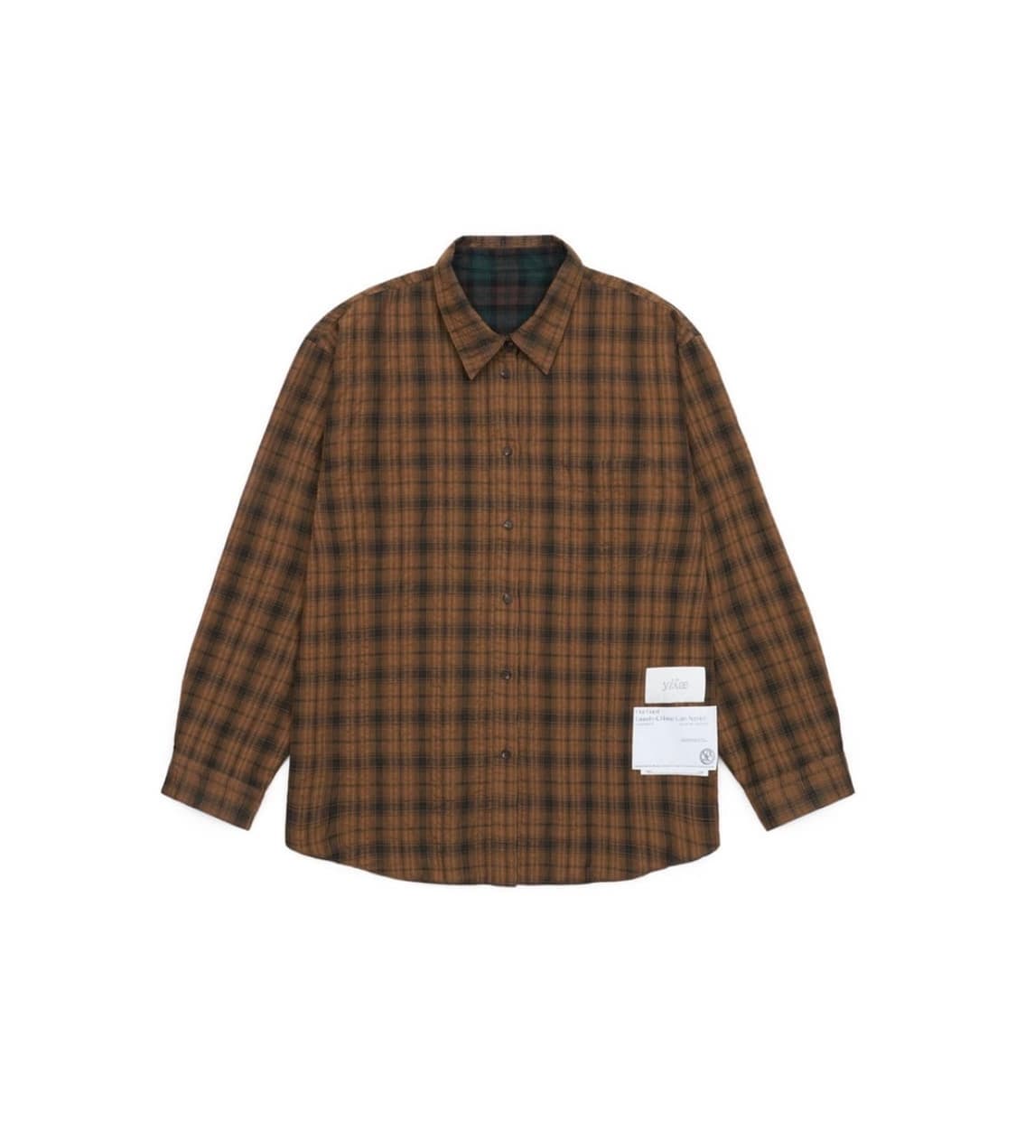(OS) yiyae 리버시블 체크 셔츠 브라운 상품이미지3