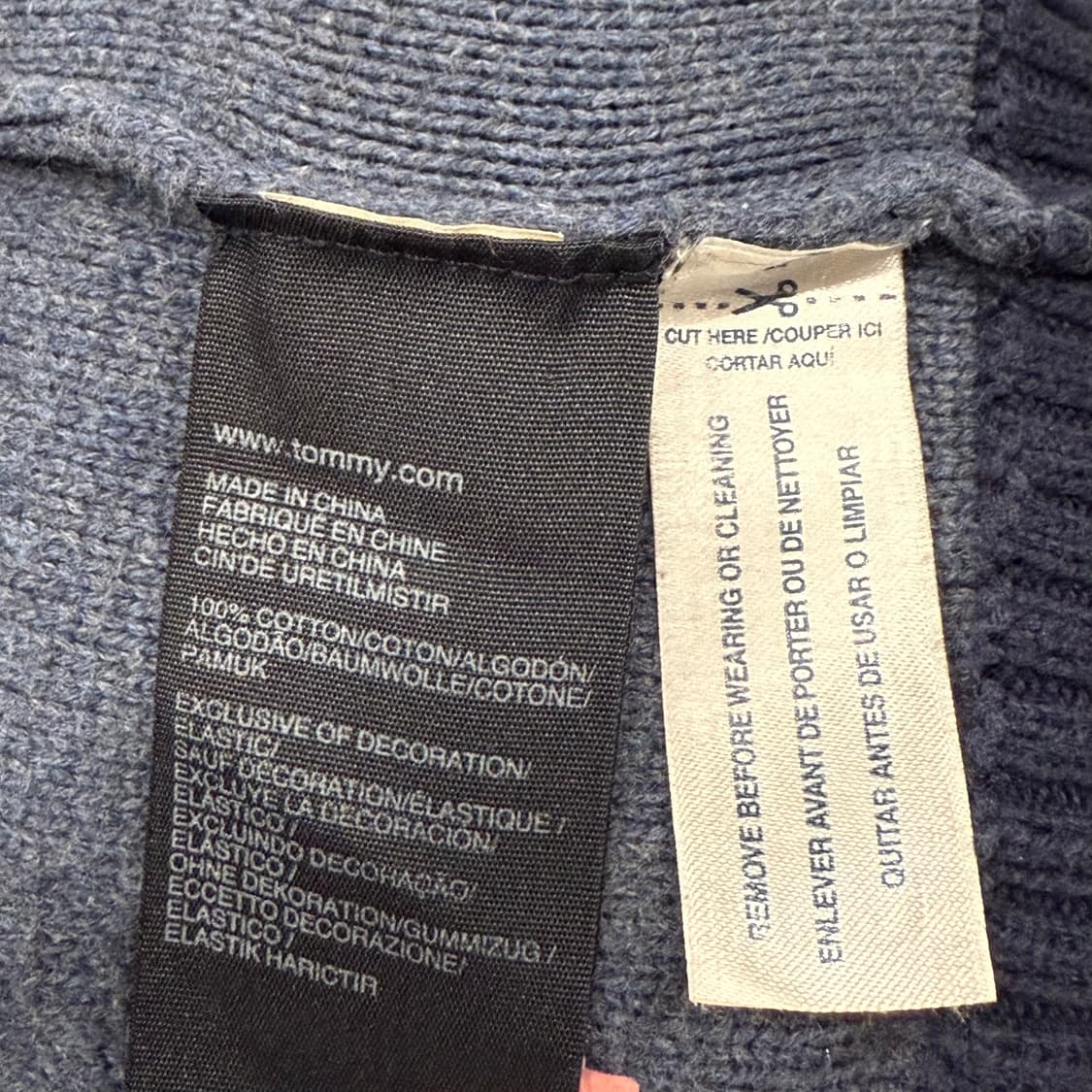 [정품/M] 타미힐피거 스트라이프 집업 니트 블루 b15 상품이미지6