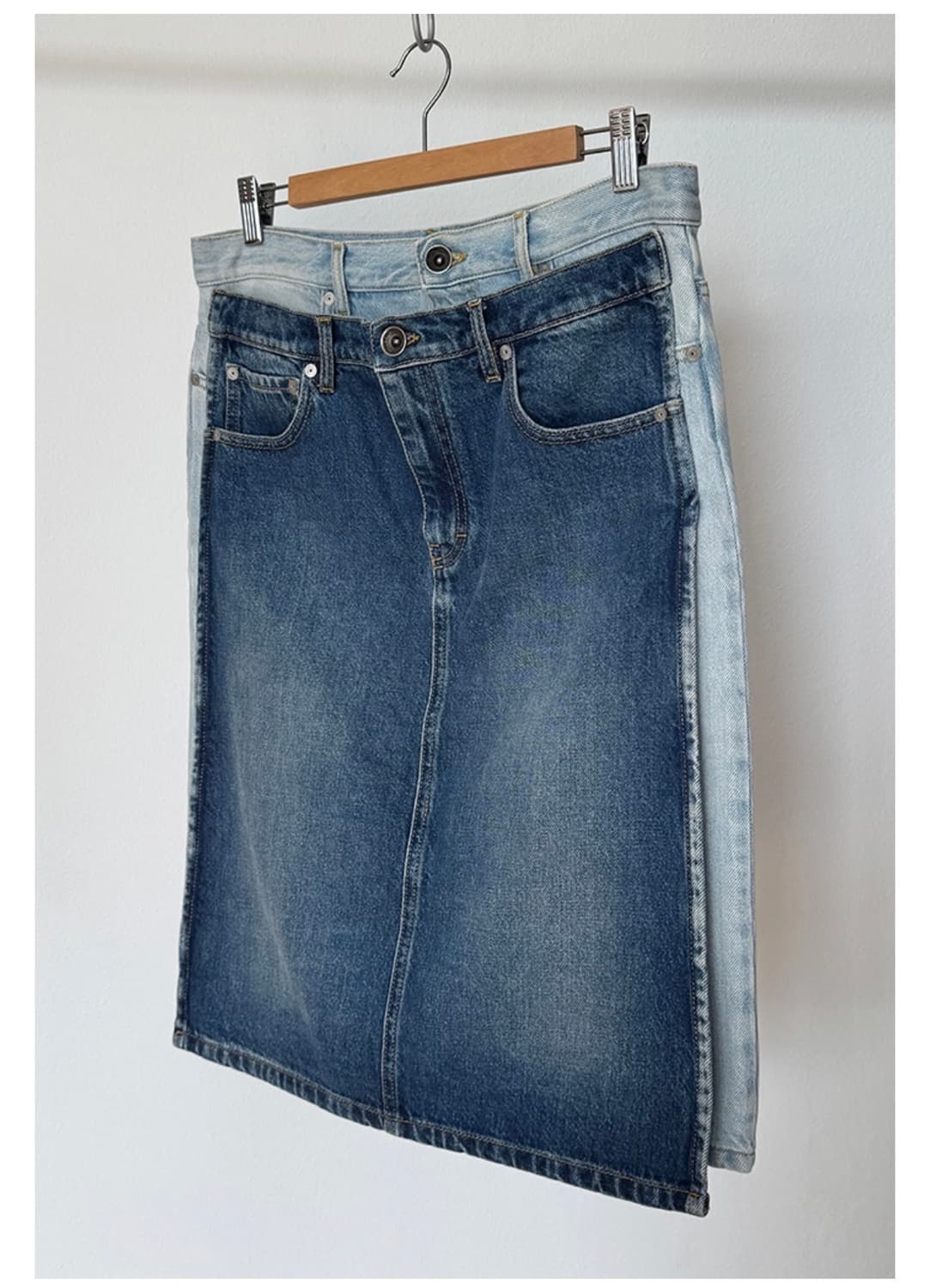 마르지엘라 데님 레이어드 스커트 상품이미지2