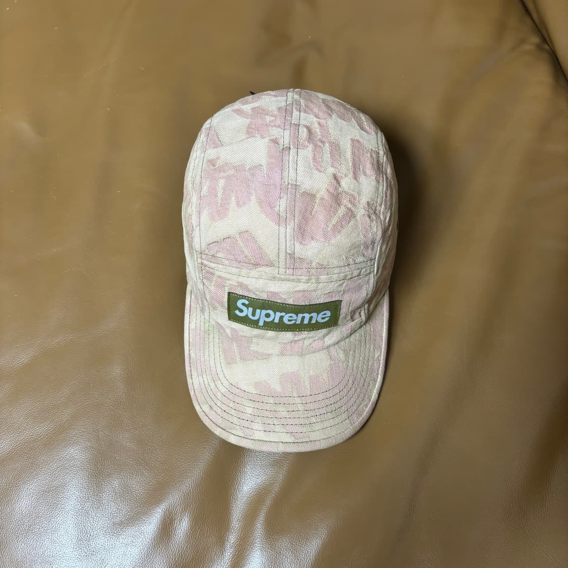 Supreme 슈프림 자카드 데님 올리브 탄 캠프캡 모자 상품이미지5