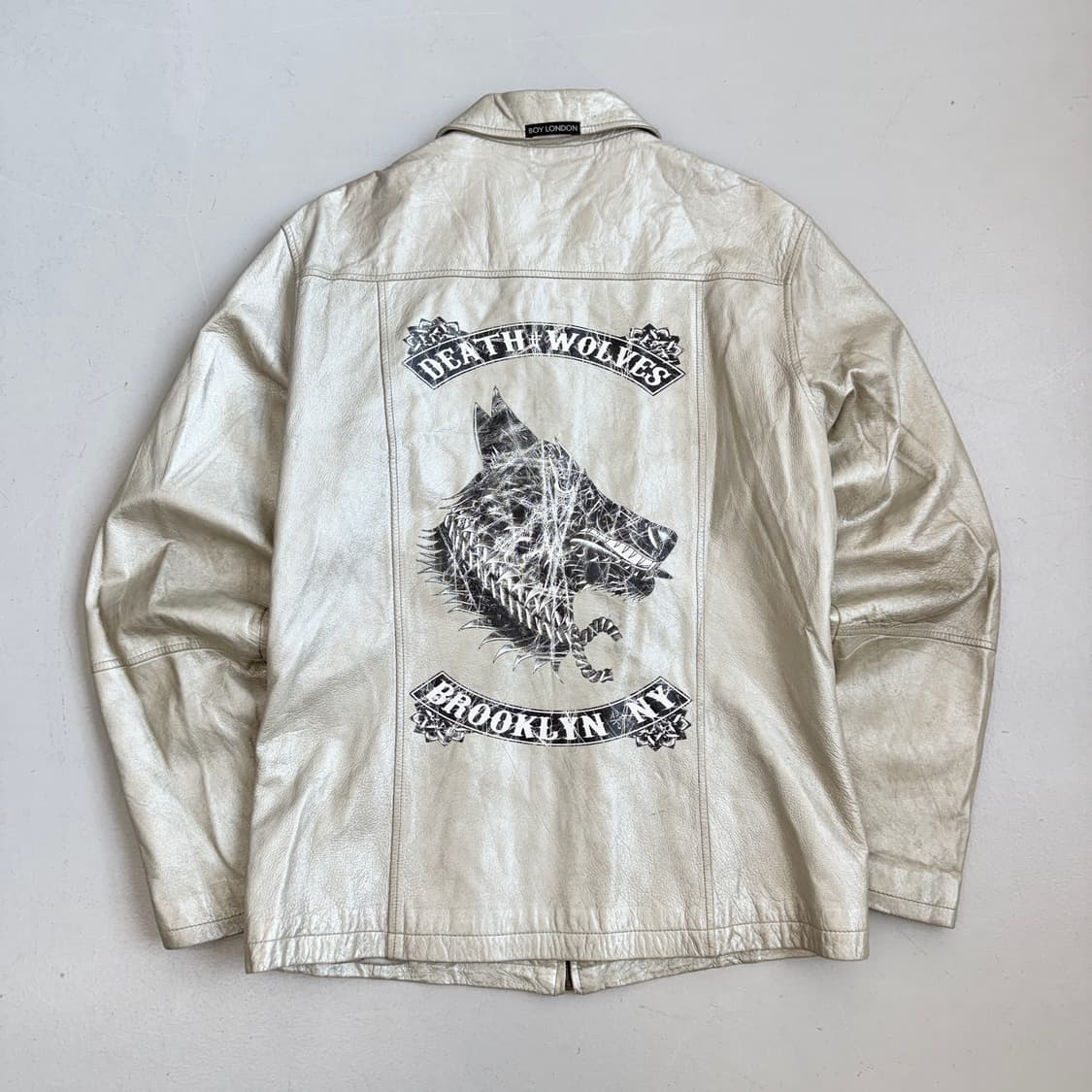 보이런던 90s 양가죽 리얼레더 스컬 해골 프린팅 가죽 자켓 상품이미지3