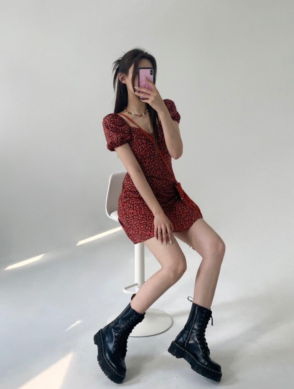 루루서울 Red pansy dress 레드 팬지 드레스 상품이미지2