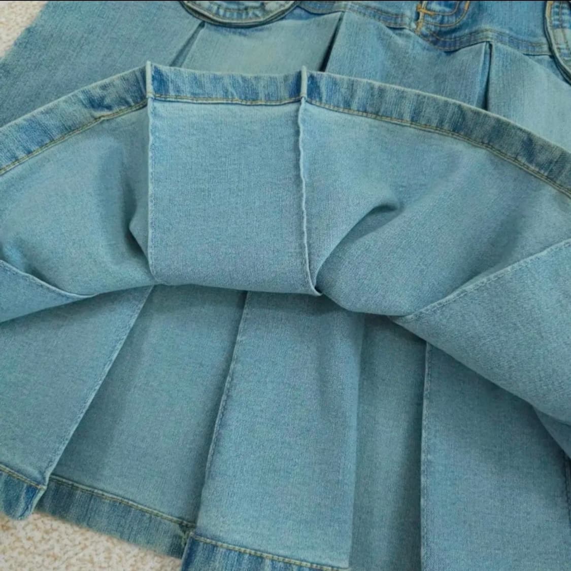 (66)올리브데올리브 여성  플리츠 데님 스커트 상품이미지6