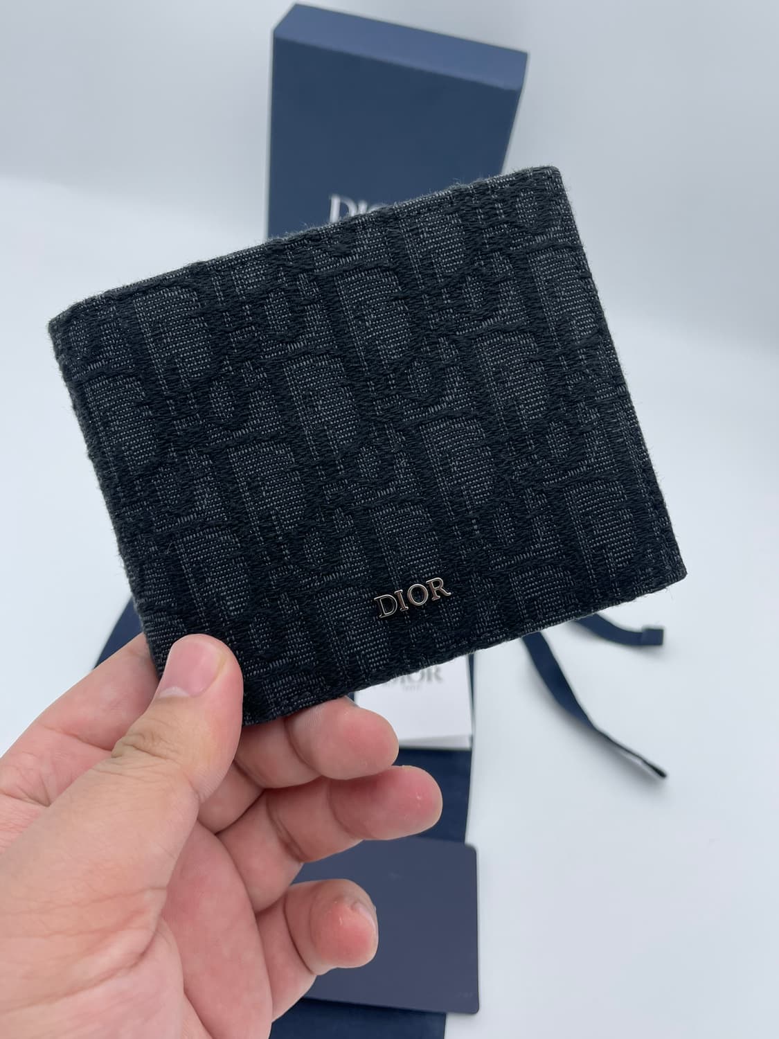 [ 풀구성 / 새상품 ] 정품 디올 오블리크 반지갑 블랙 상품이미지2
