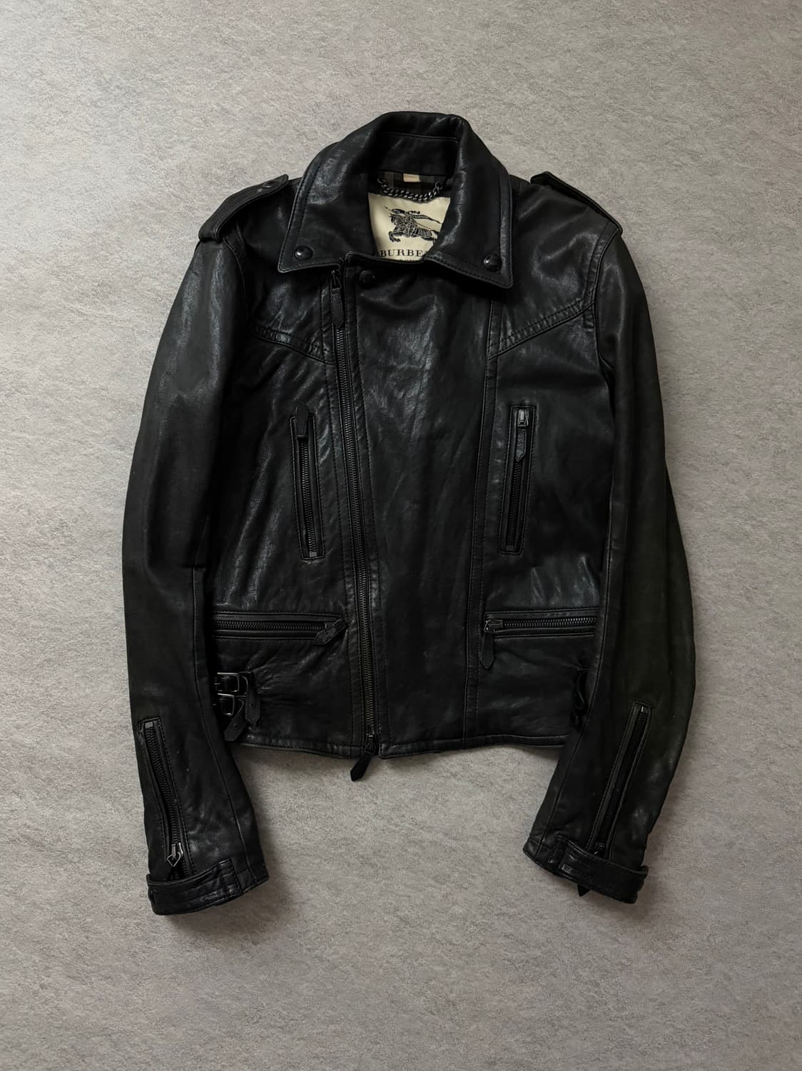 버버리 체크패턴 램스킨 자켓 상품이미지1