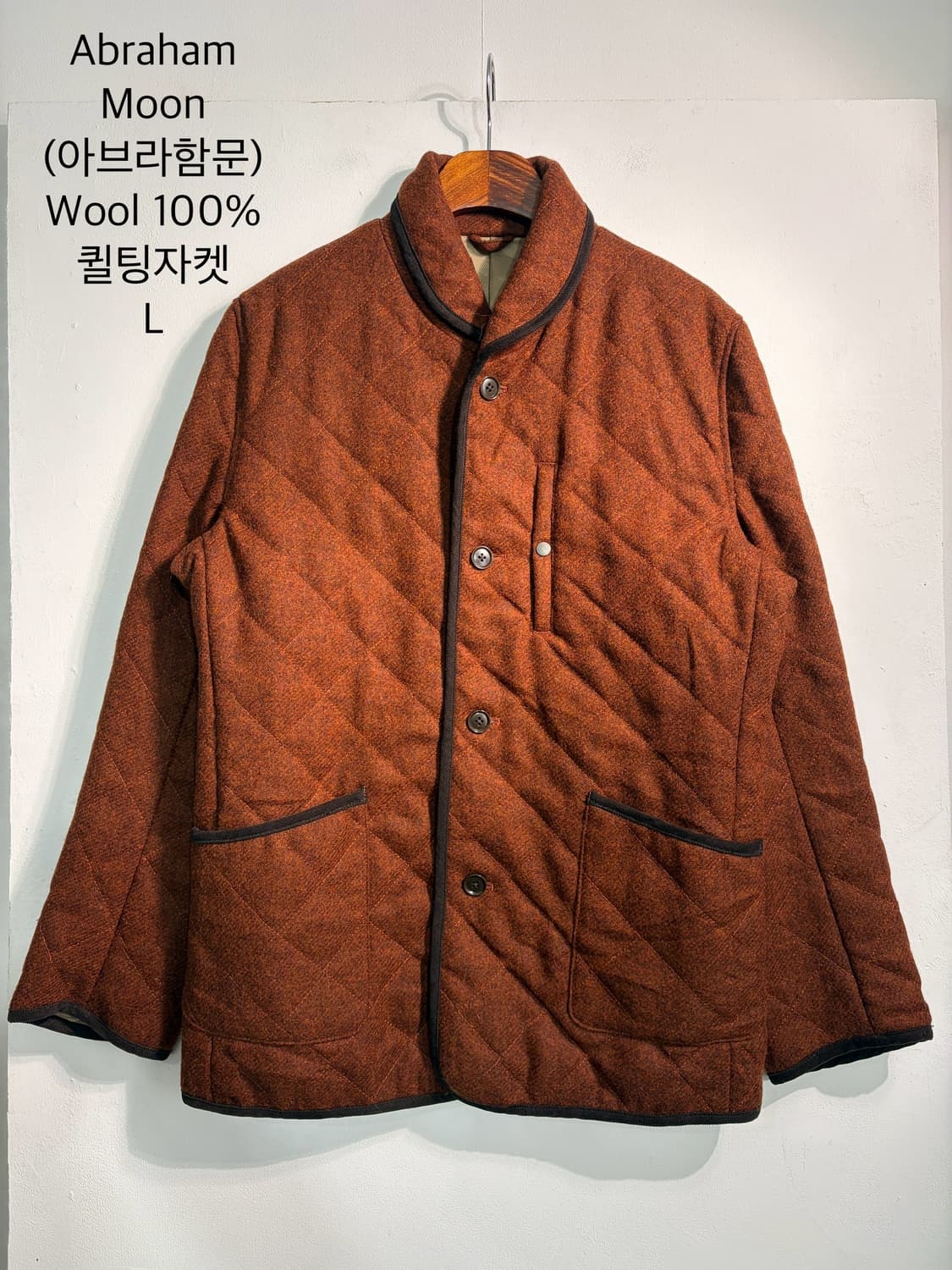 [L] 아브라함 문 Wool 100% 숄칼라 퀼팅자켓  상품이미지1