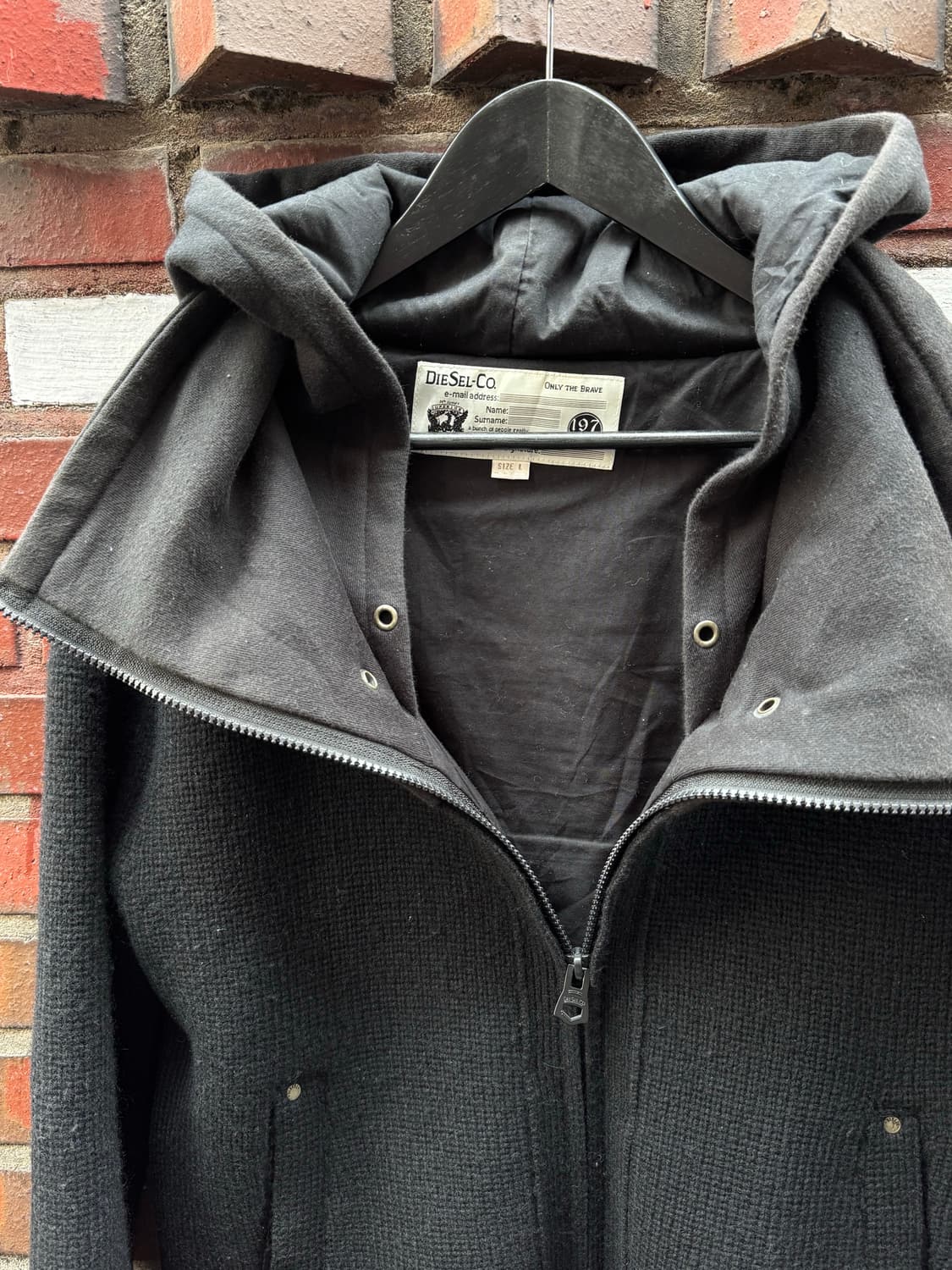 Diesel 디젤 하이넥 울 니트 후드집업  상품이미지2