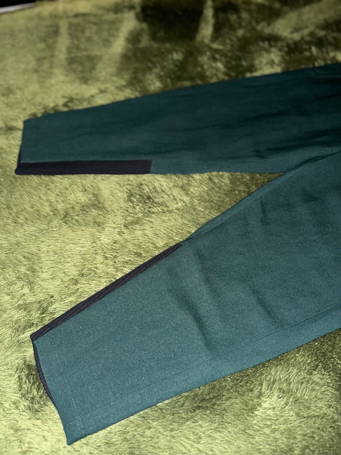 [S] 앤드뮐미스터 패널 디테일 울 트라우저 팬츠 그린 상품이미지6