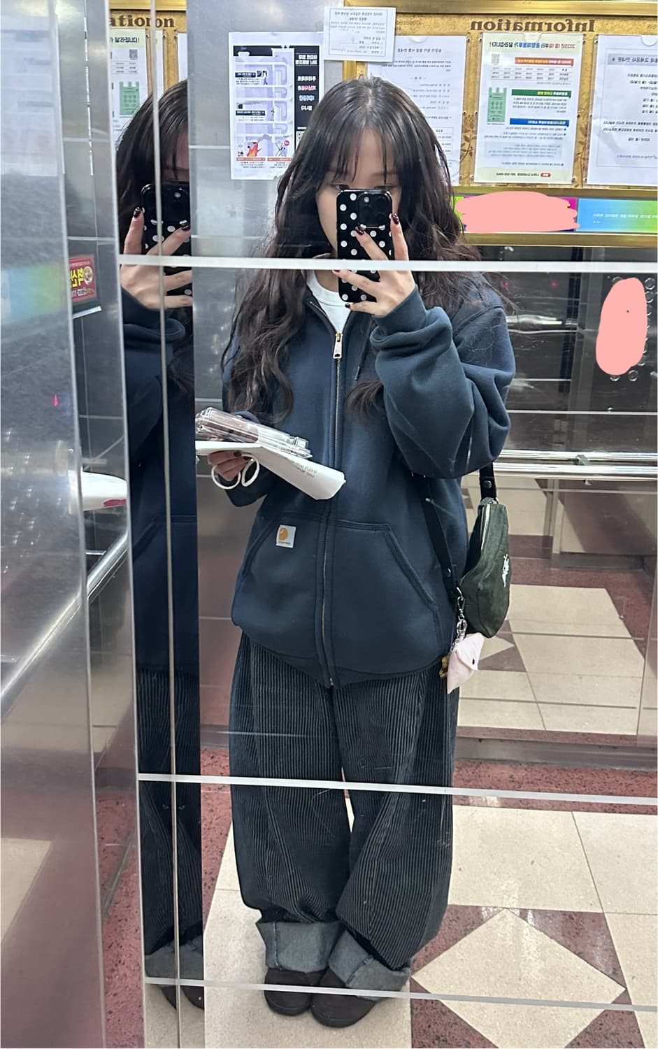 칼하트 써멀 후드집업 네이비 S 상품이미지1