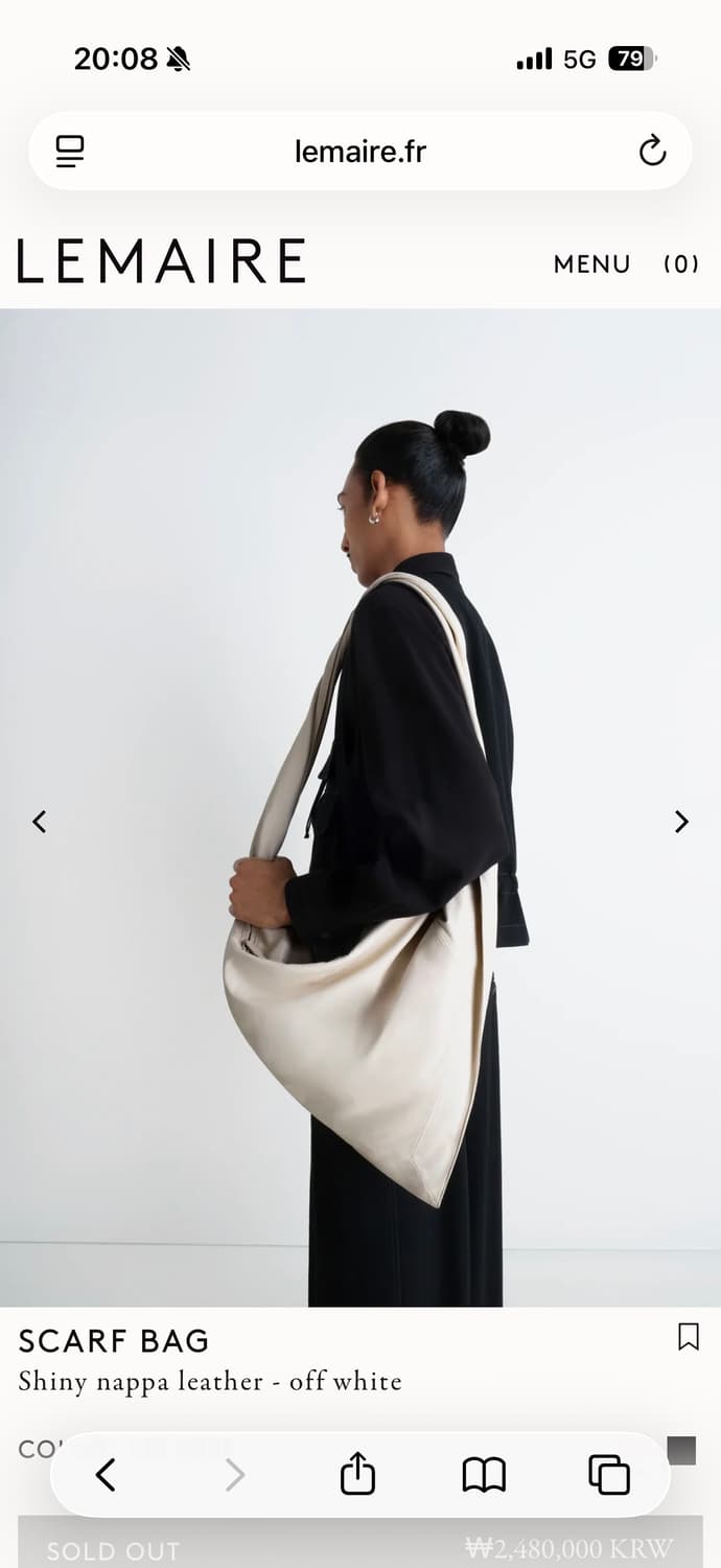 새상품 르메르 스카프백 큰사이즈 정가 280만원대 상품이미지2