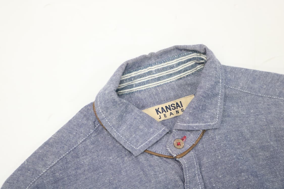 KANSAI JEANS 칸사이진즈 빈티지 블루 샴브레이 워크 셔츠 상품이미지4