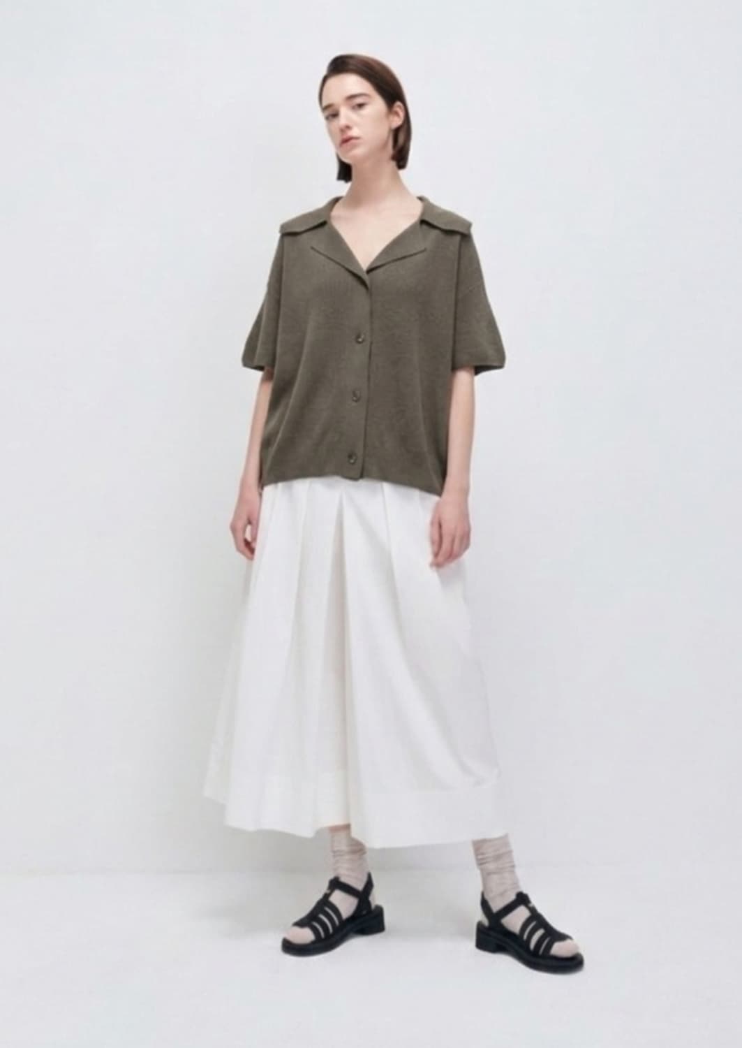 시스템 루즈핏 반팔 가디건 프리사이즈 상품이미지1