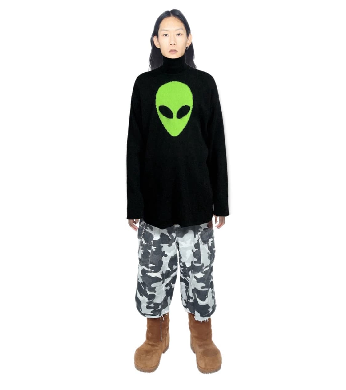 발렌시아가 에일리언 하이넥 니트 울 스웨터 상품이미지1