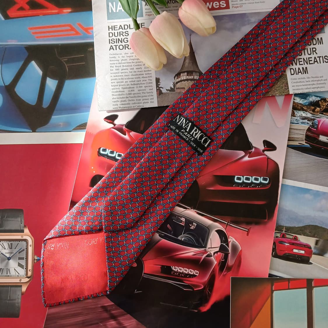 니나리치 실크 마이크로 패턴 넥타이 8.6cm A+~A등급 A19169
 상품이미지4