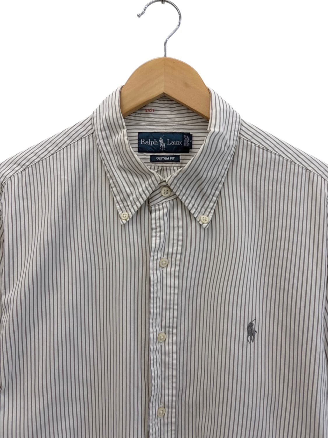 00s 폴로 줄무늬 셔츠 화이트&웜그레이 (XL)  상품이미지2