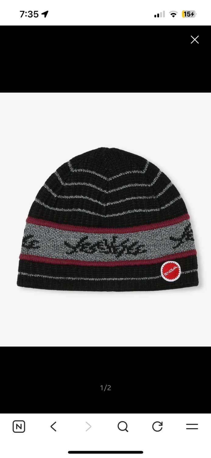 Tenga x Y.E.S Stripe Knit Beanie Black 상품이미지1