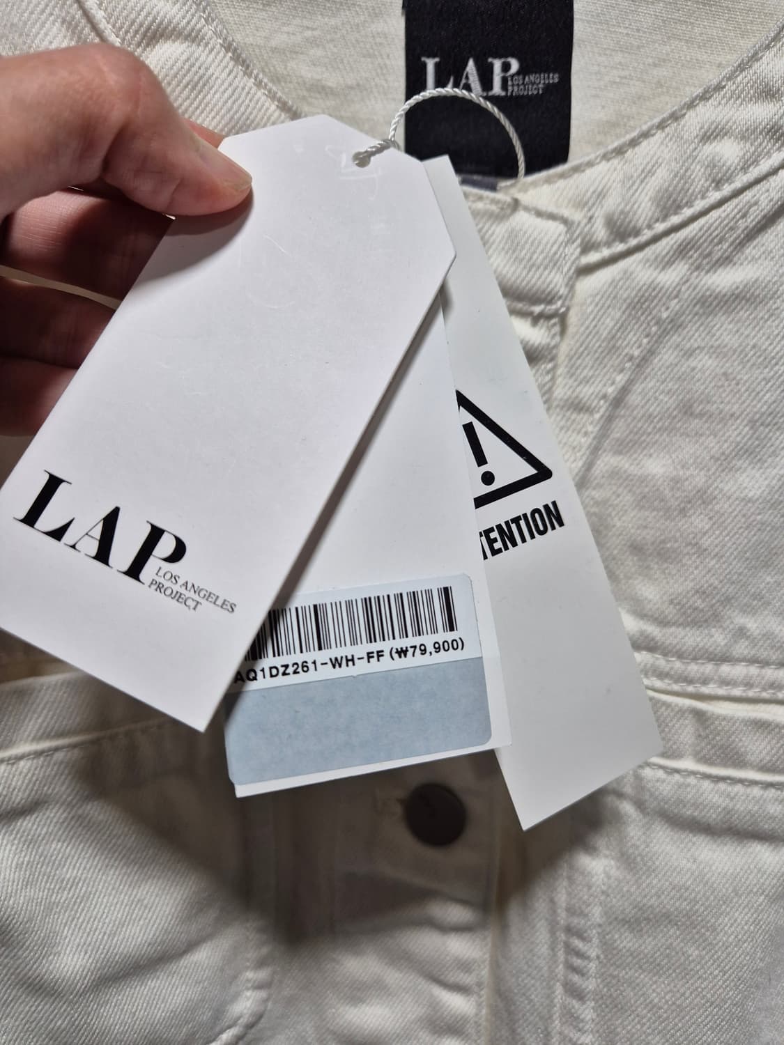 (타임세일)(새상품)LAP 숏 데님 자켓 아이보리 상품이미지2