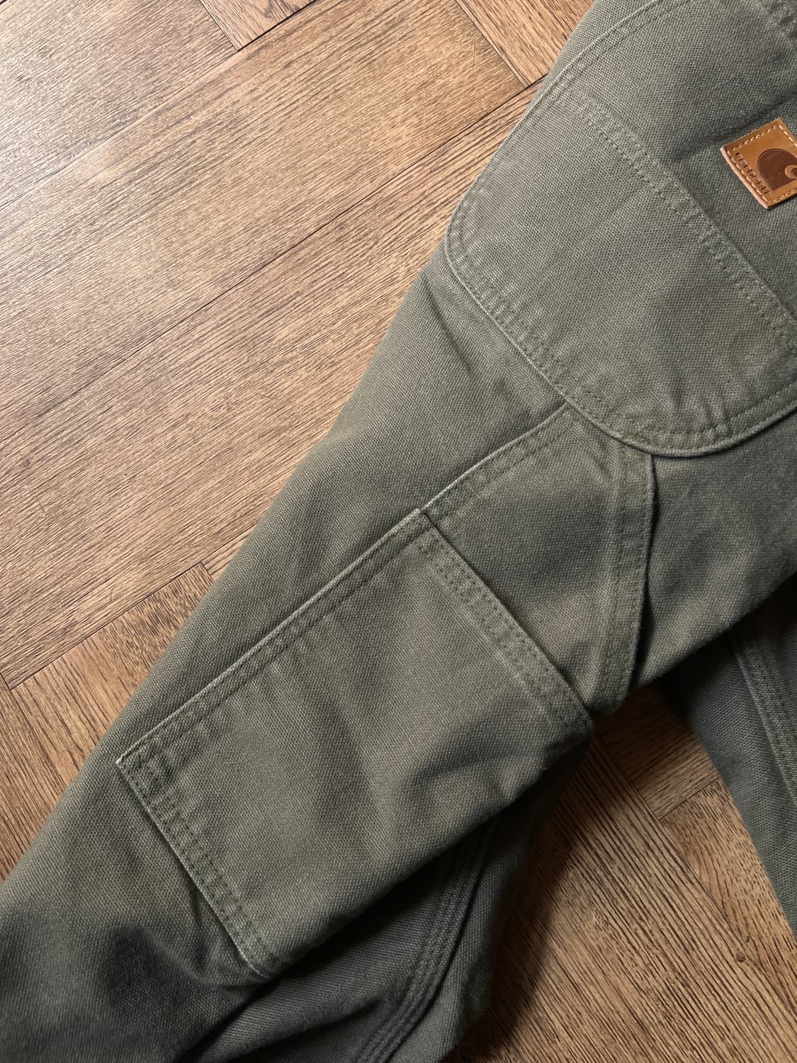 [33]칼하트 USA 체크 라이닝 모스그린 싱글니 카펜터 워크 팬츠 상품이미지7