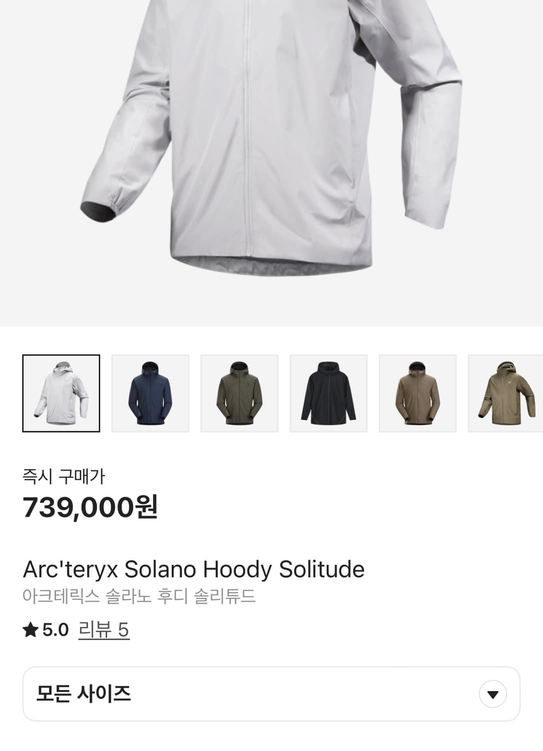 아크테릭스 솔라노 후디 솔리튜드 남성S 상품이미지2