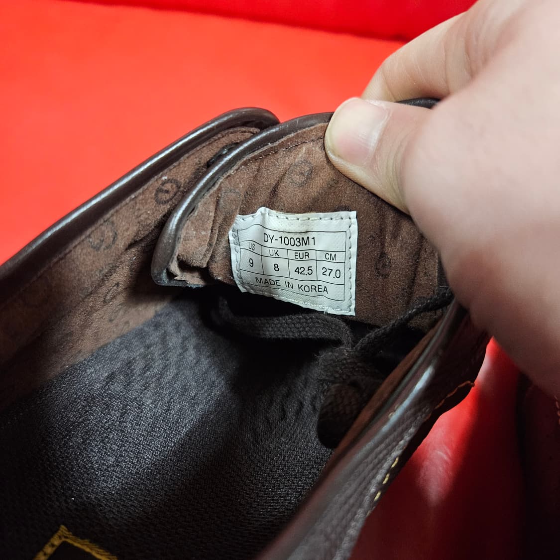 (새상품) XIGNAL 브라운 레더 핸드메이드 스니커즈 270size 상품이미지8