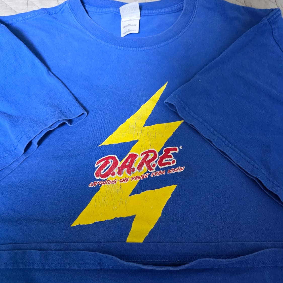 [XL] 00s 빈티지 썬더 DARE 티셔츠 페이디드 블루 상품이미지4