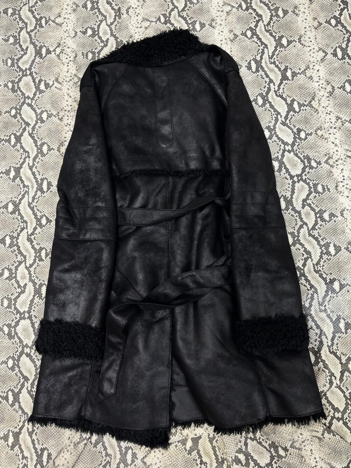 Black Fur Trimming Chic Long Jacket 상품이미지6