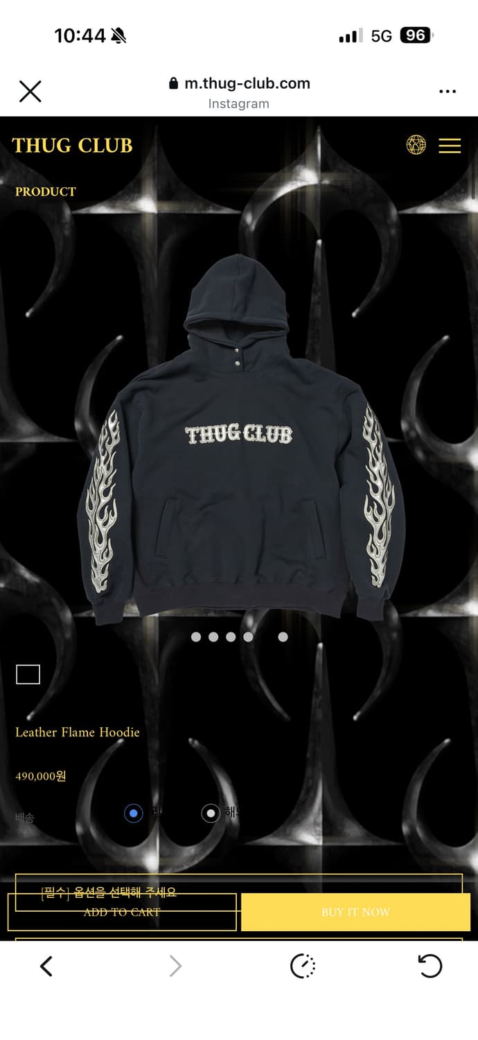 떠그클럽 레더플레임 후디 블랙 3 상품이미지1