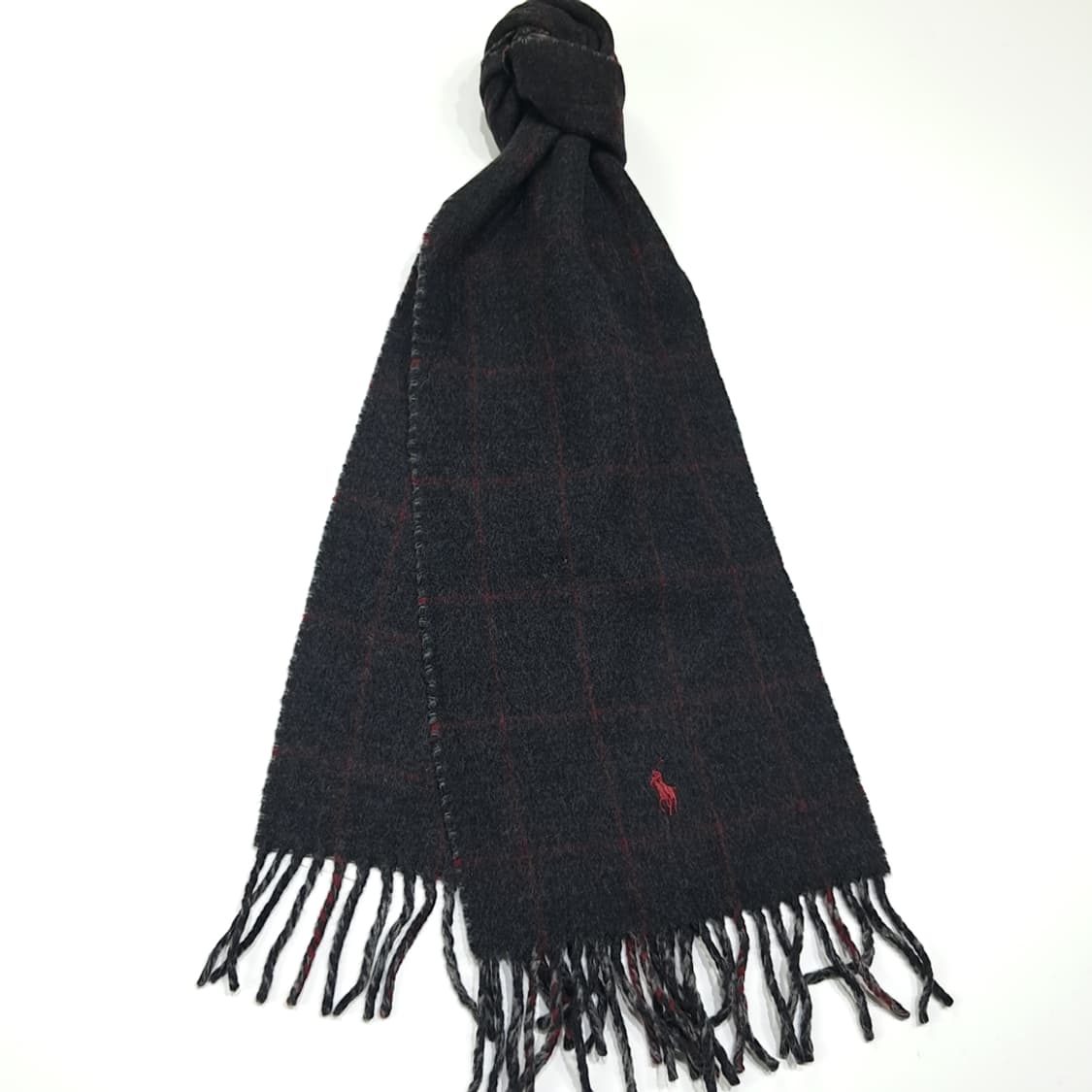 MX457 폴로 차콜그레이 윈도우페인 글렌체크 머플러 목도리 상품이미지2