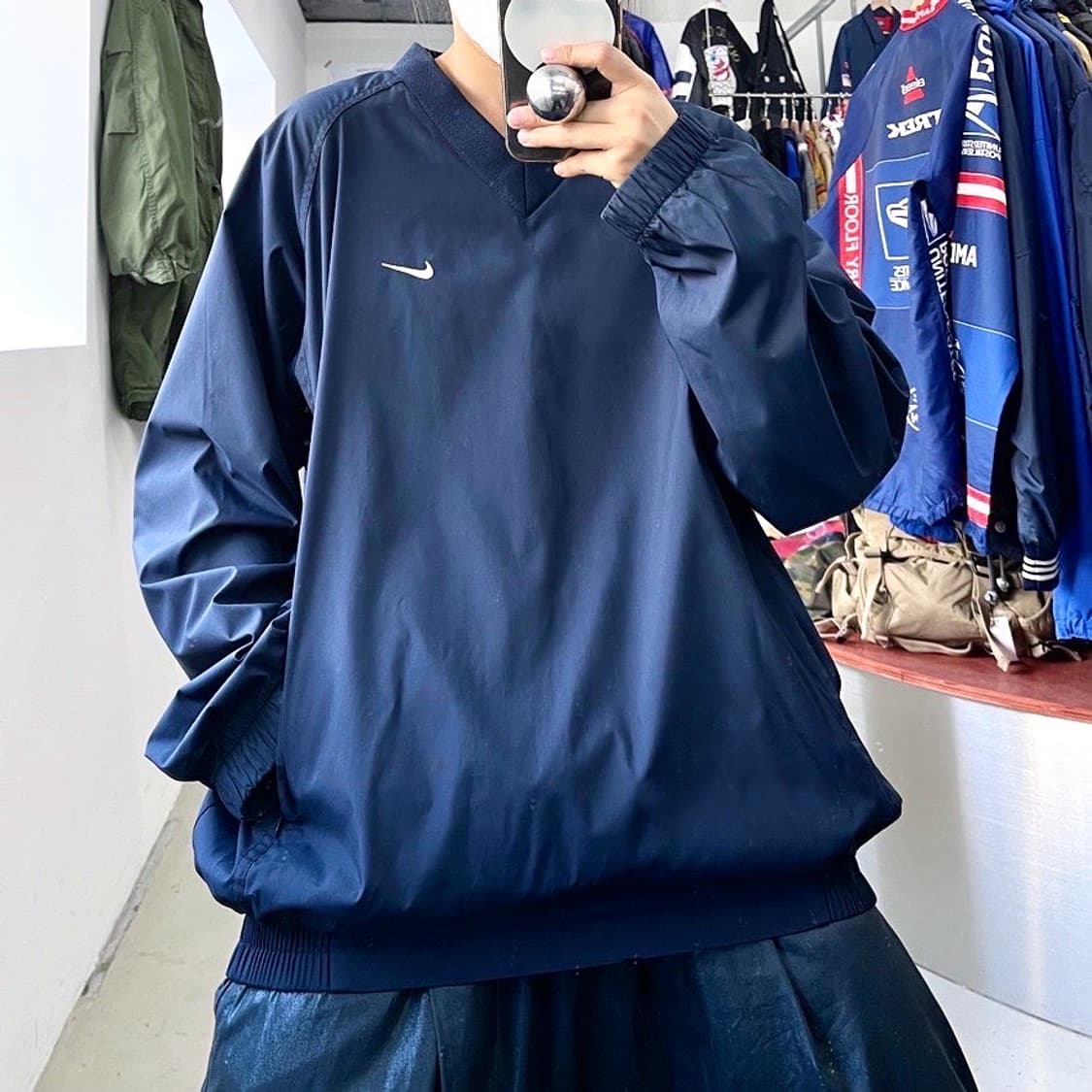 나이키 스우시 네이비 풀오버 웜업 상품이미지1