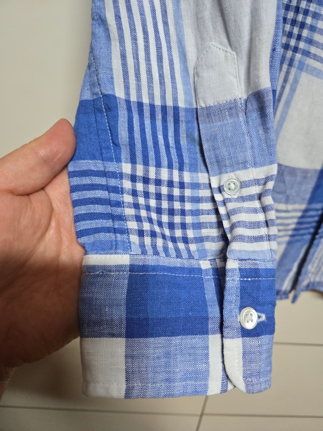 폴로 랄프로렌 여성 신형 큐알인증 정품 블루체크 린넨셔츠 상품이미지4