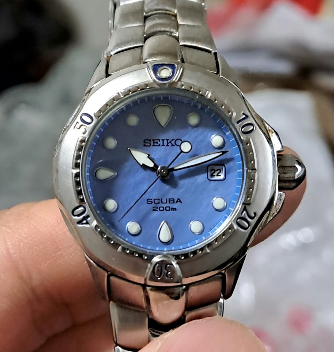 Seiko scuba driver's watch blue 상품이미지1