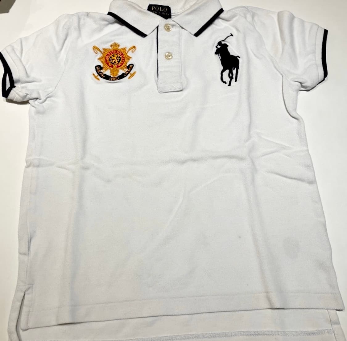 정품 폴로랄프로렌 빅포니 치프키프 카라 반팔티 화이트 상품이미지1