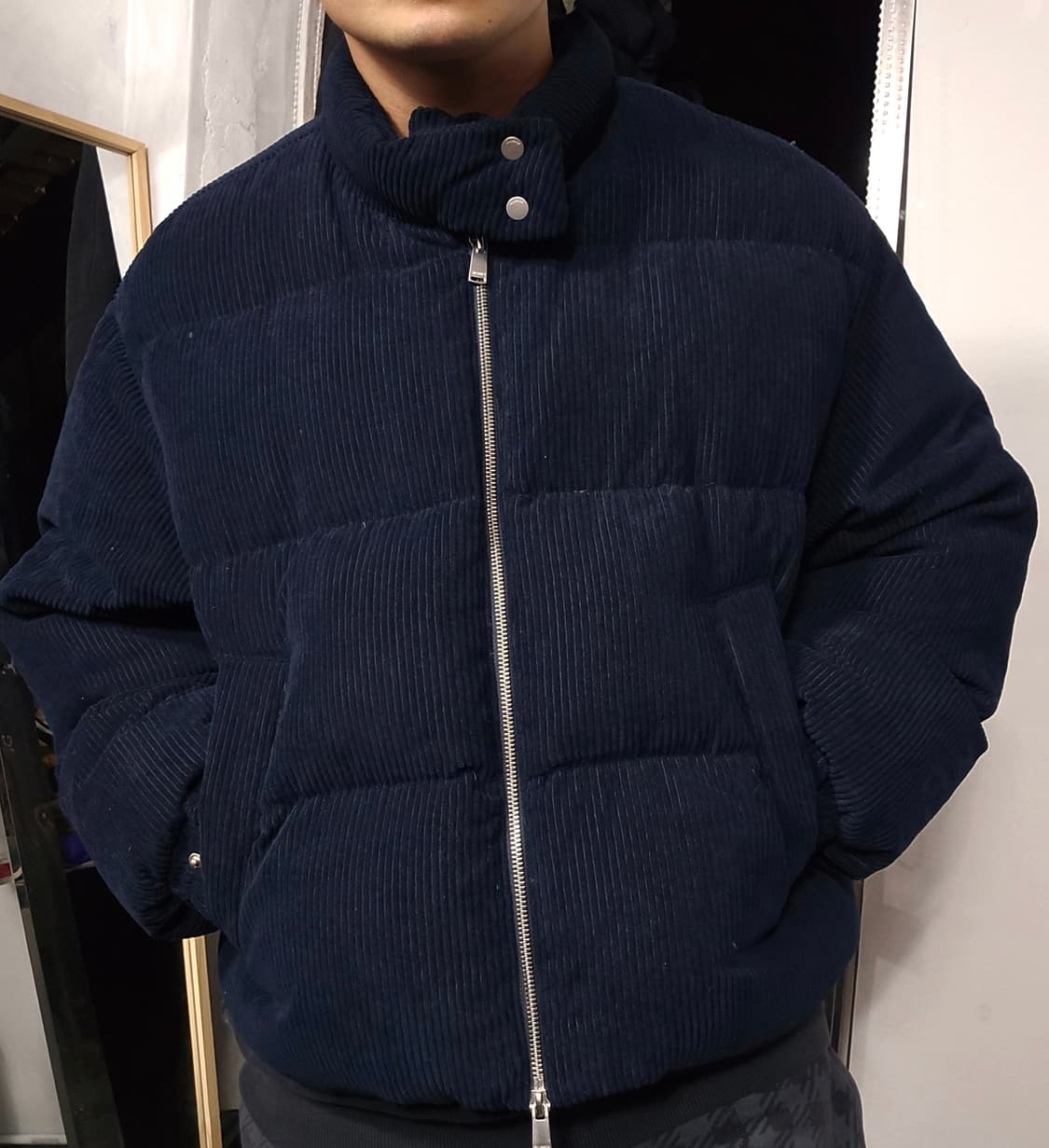 Kiimuir 키뮤어 헤링턴 코듀로이 패딩 네이비 M 상품이미지1