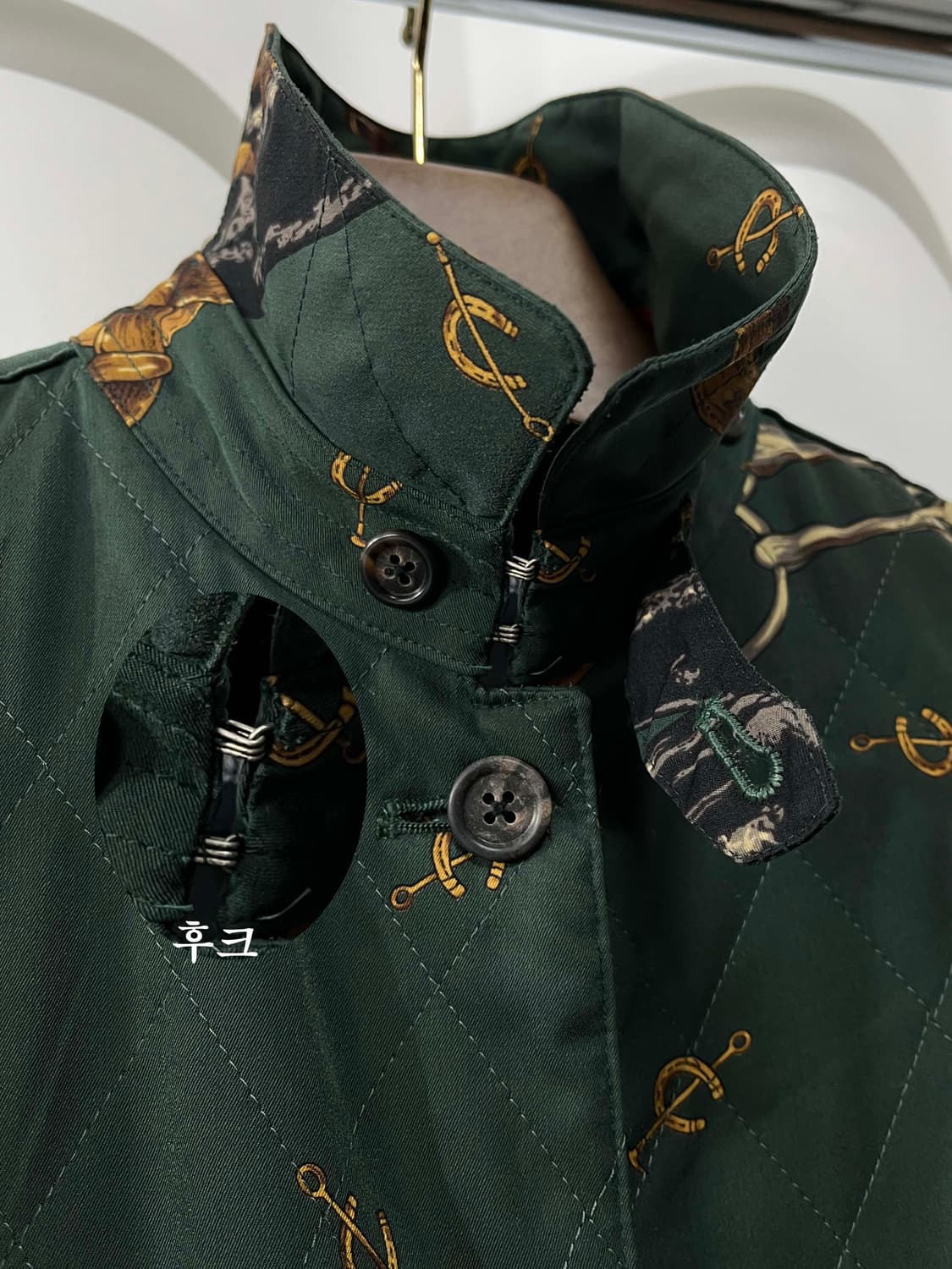 90's 폴로 랄프로렌 홀스빗 올오버 그래피티 퀼티드 헌팅 카코트 자켓 상품이미지6