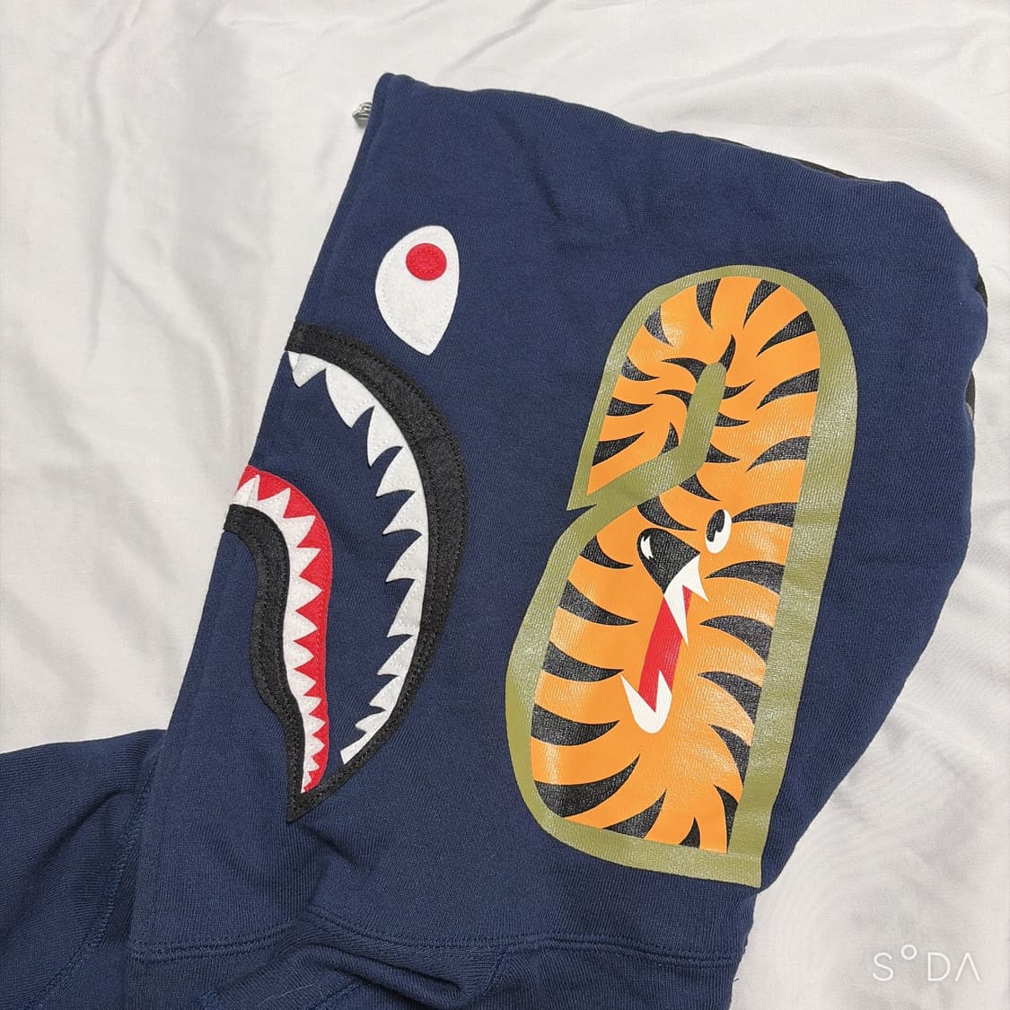 베이프 샤크 후드집업 네이비 카모 M 상품이미지5