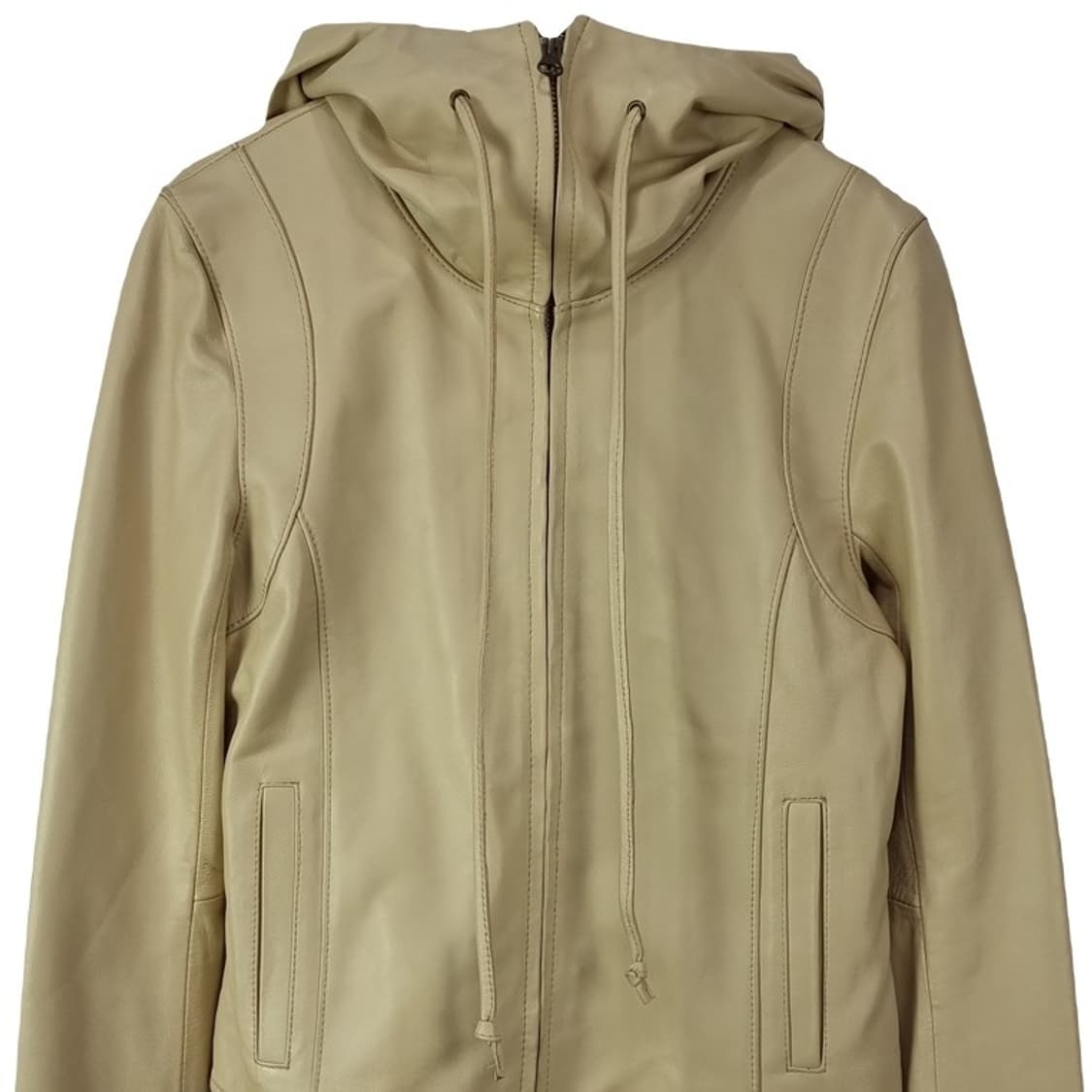 [빈티지] 리얼 레더 슬림핏 후드 가죽 자켓 M17769 상품이미지4