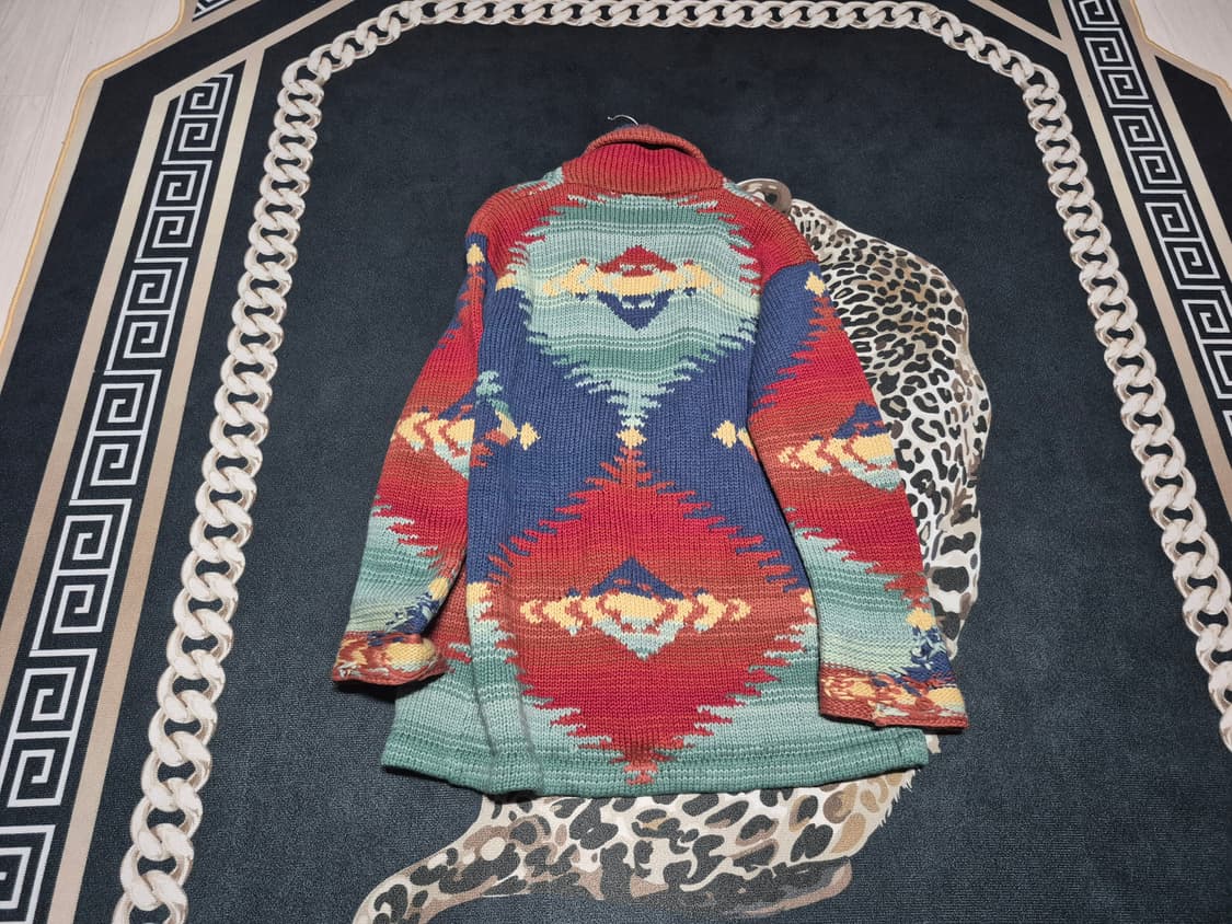 (희귀)80's 로렌 랄프로렌 나바호 핸드 니트 가디건 s 정품 상품이미지3