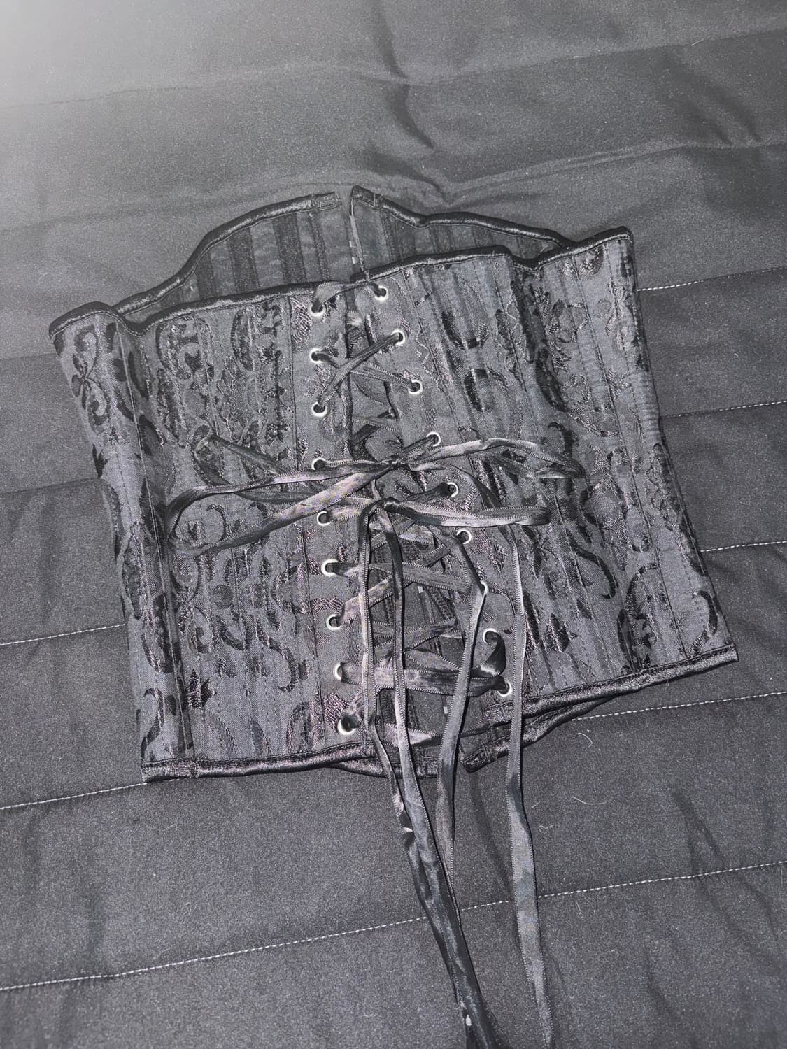 블랙 자카드 패턴 코르셋  상품이미지2