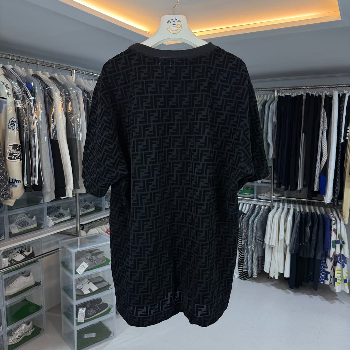 [리오브] 펜디 FF 풀 모티프 코튼 피케 크루넥 반팔 상품이미지2