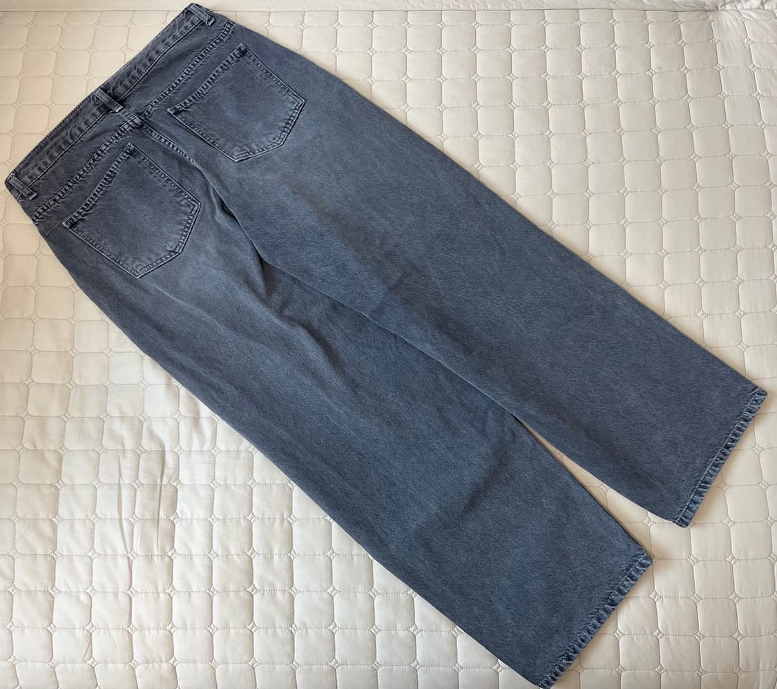 인템포무드 캣 브러시 와이드 투턱 데님 팬츠 L 상품이미지2