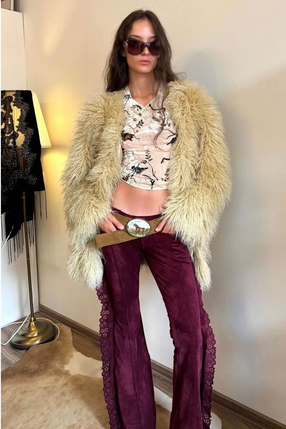 Faux Fur Middle Jacket Beige S-M 상품이미지2