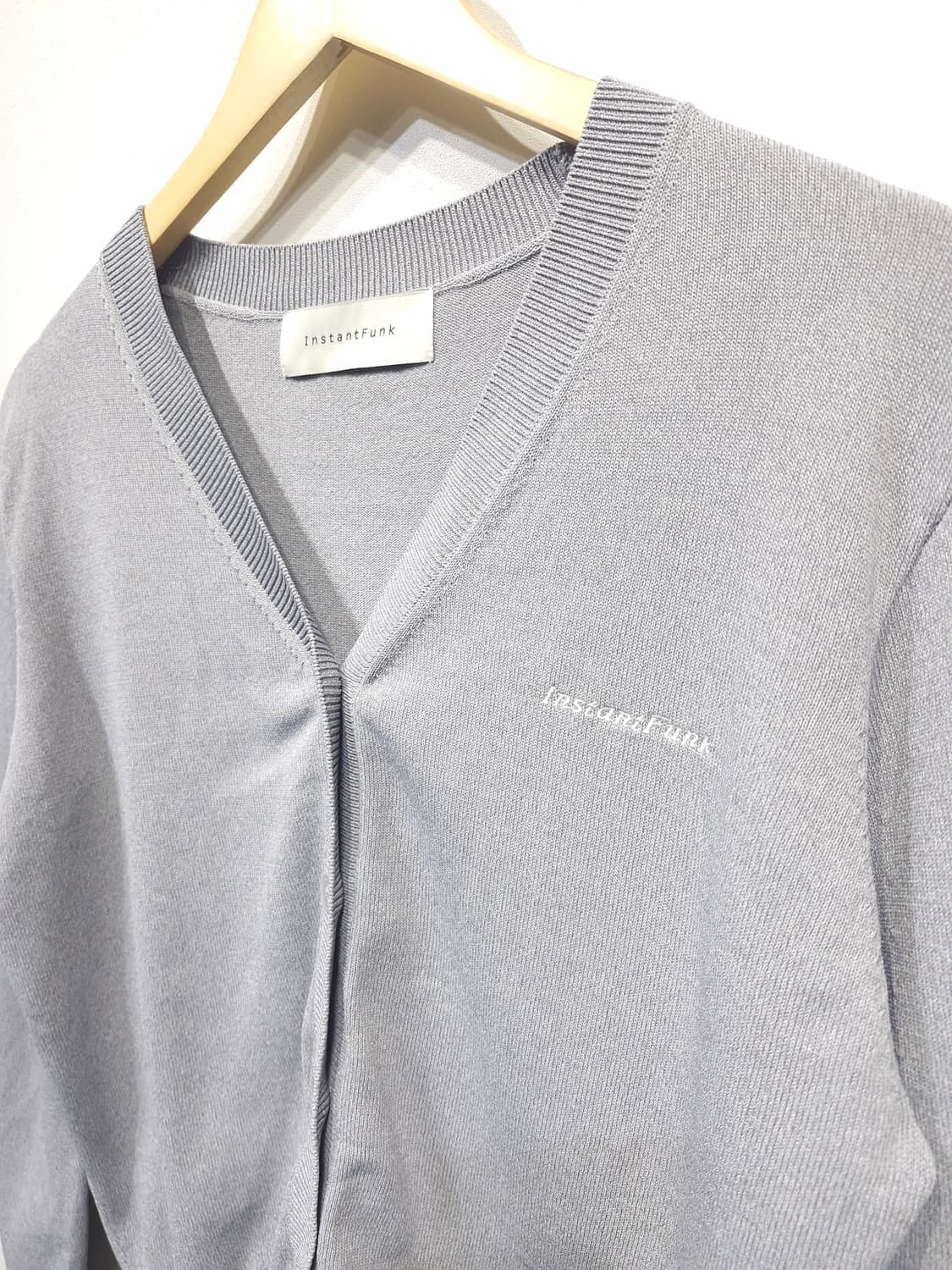 인스턴트펑크 베이직 자수 가디건 그레이 상품이미지4