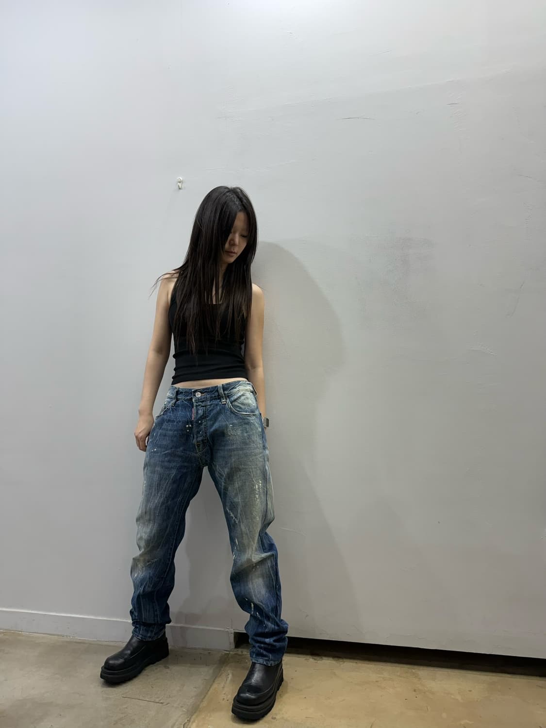 디스퀘어드 워싱 페인팅 데님팬츠 상품이미지3