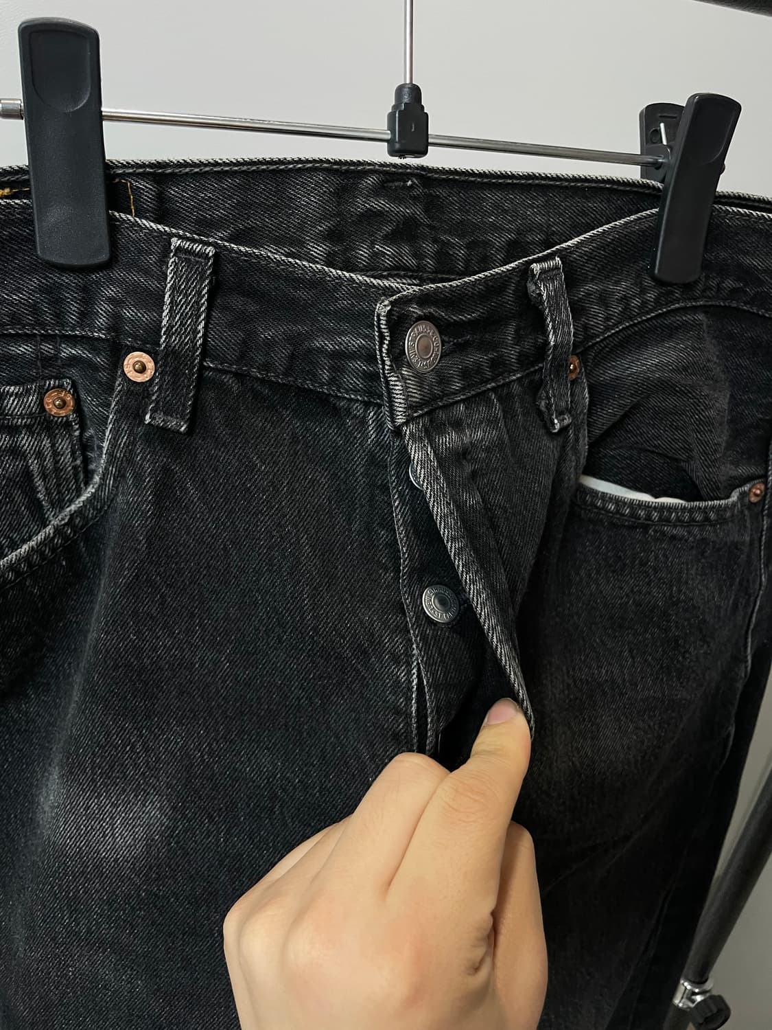 (30) 90s USA 리바이스501 흑청 데님팬츠 상품이미지2