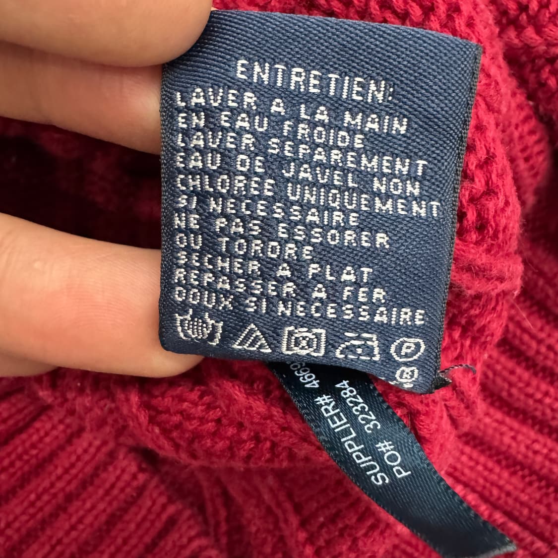 폴로 포니 꽈배기 니트 레드 상품이미지6