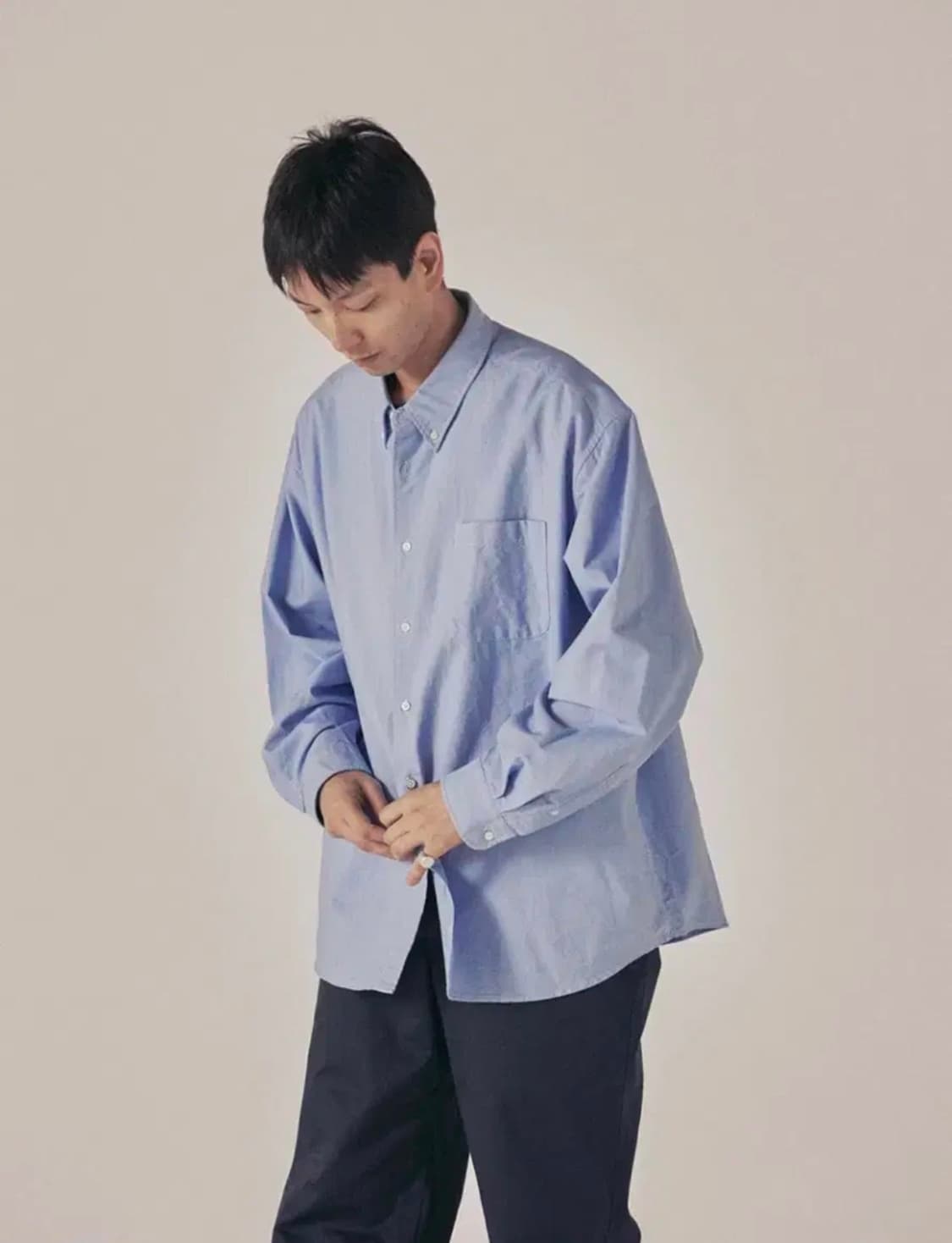 토마스모어 옥스퍼드 버튼다운 셔츠 화이트 상품이미지5