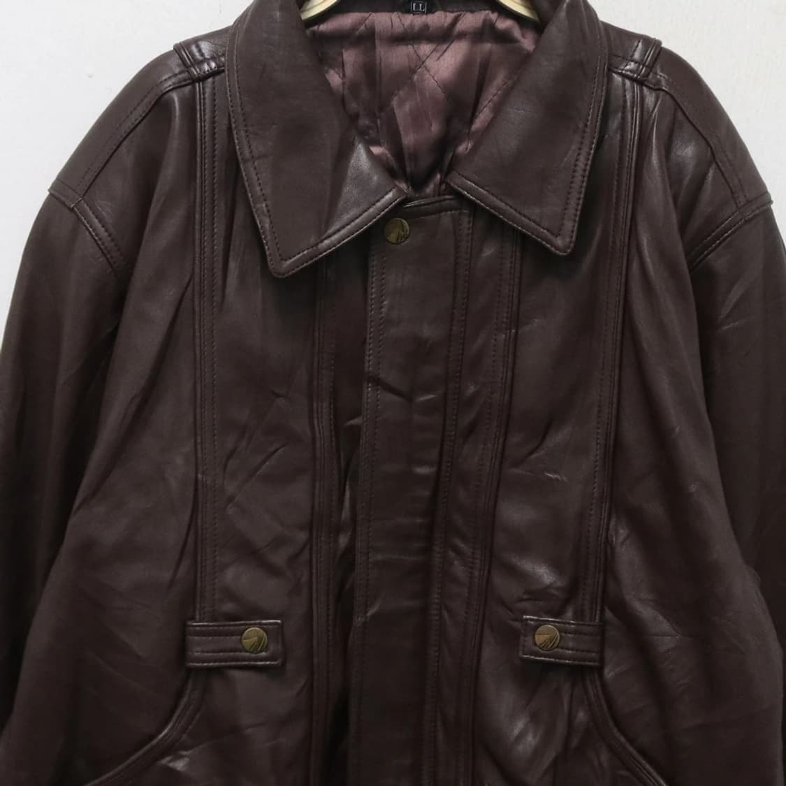 브라운 포켓 포인트 가죽 자켓 60235 상품이미지5