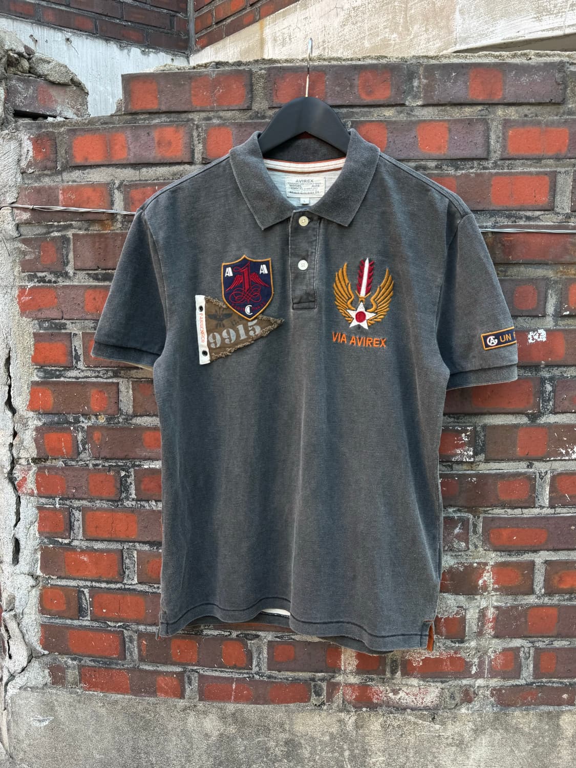 아비렉스 패치 성조기 워싱 PK 반팔티셔츠  상품이미지3