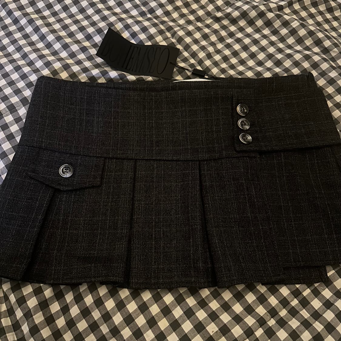 보헤미안서울 체크스커트 3 딥그레이 (택O) 상품이미지2