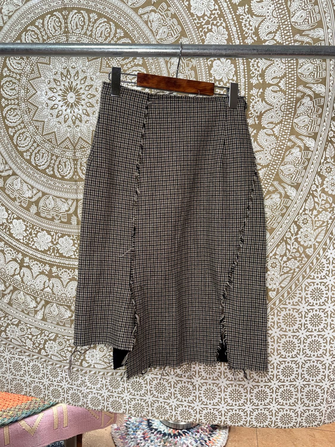 MERRYGOROUND 여성 모직 절개 체크 스커트  상품이미지3